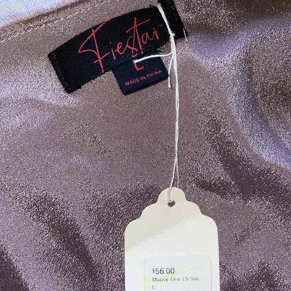 NWT Fiestar One Shoulder Top Side Zip Ruched Detail Shimmering Mauve Size Large - Picture 12 of 14